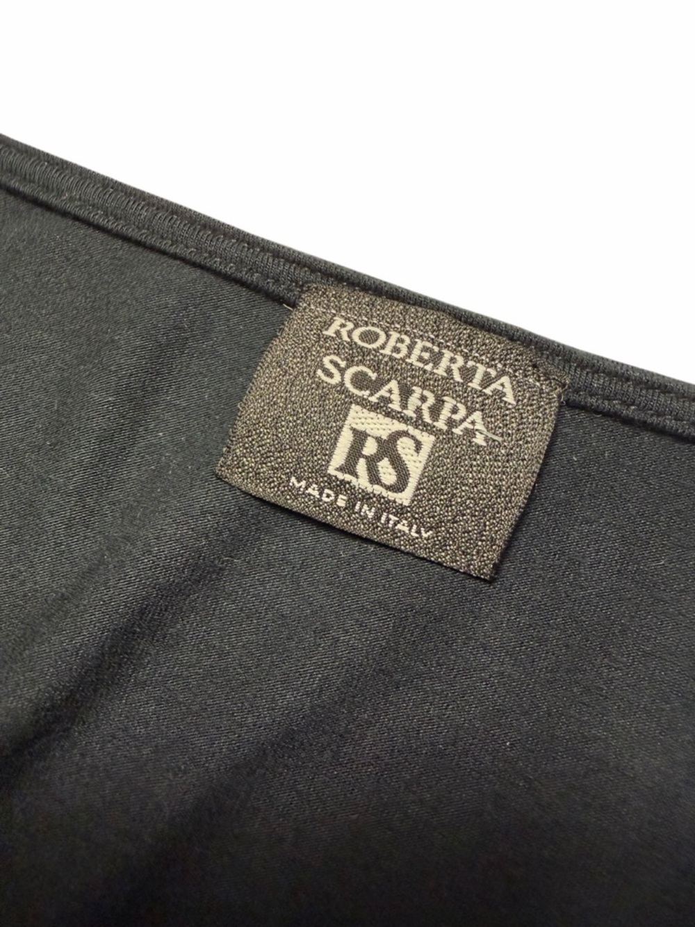 Roberta Scarpa Wool Silk Blend Black Ruched Long-Sleeve Pink Stripe Detail Sz 10 - Picture 10 of 14